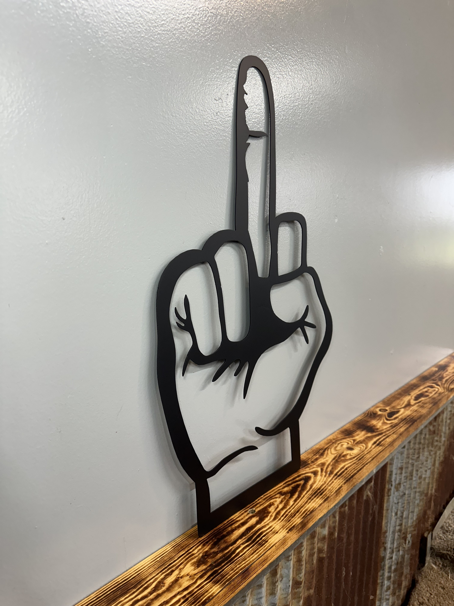 Middle Finger Metal Wall Art