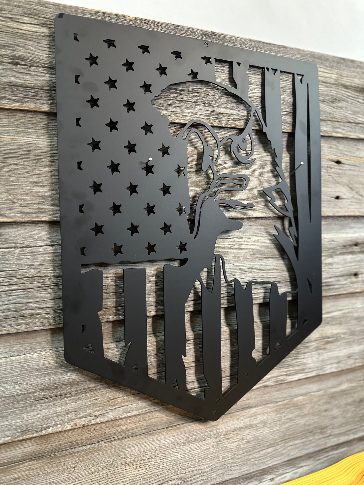 American Flag with Eagle Metal Wall Art