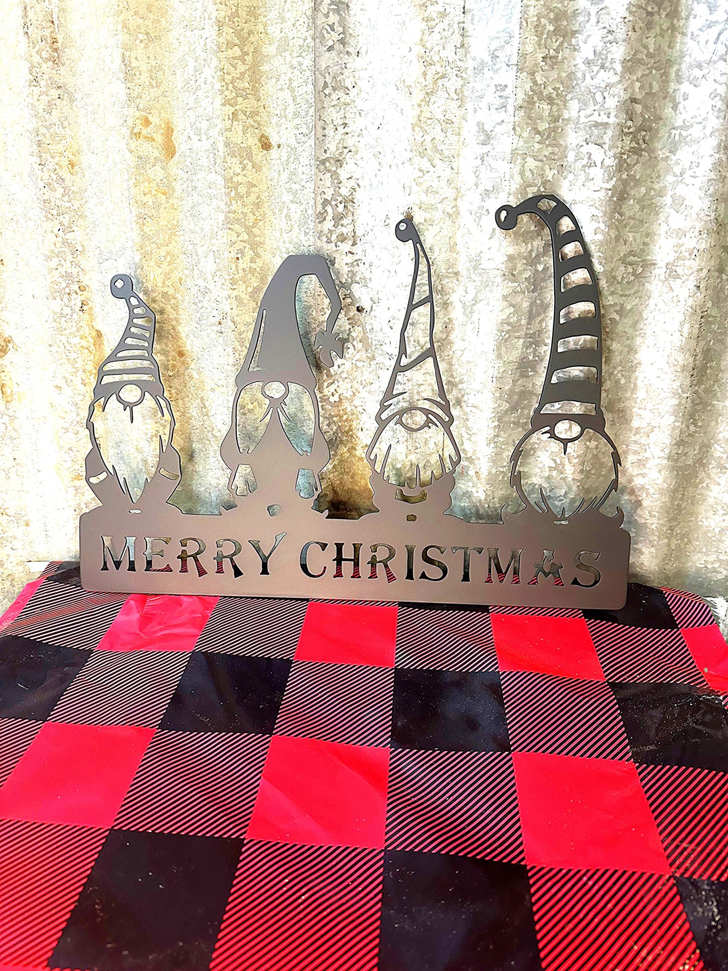 Christmas Gnomes Metal Wall Art