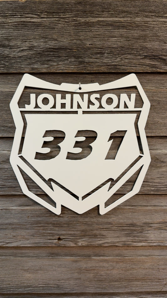 Dirt Bike/Four Wheeler Customer Name and Number Metal Plate