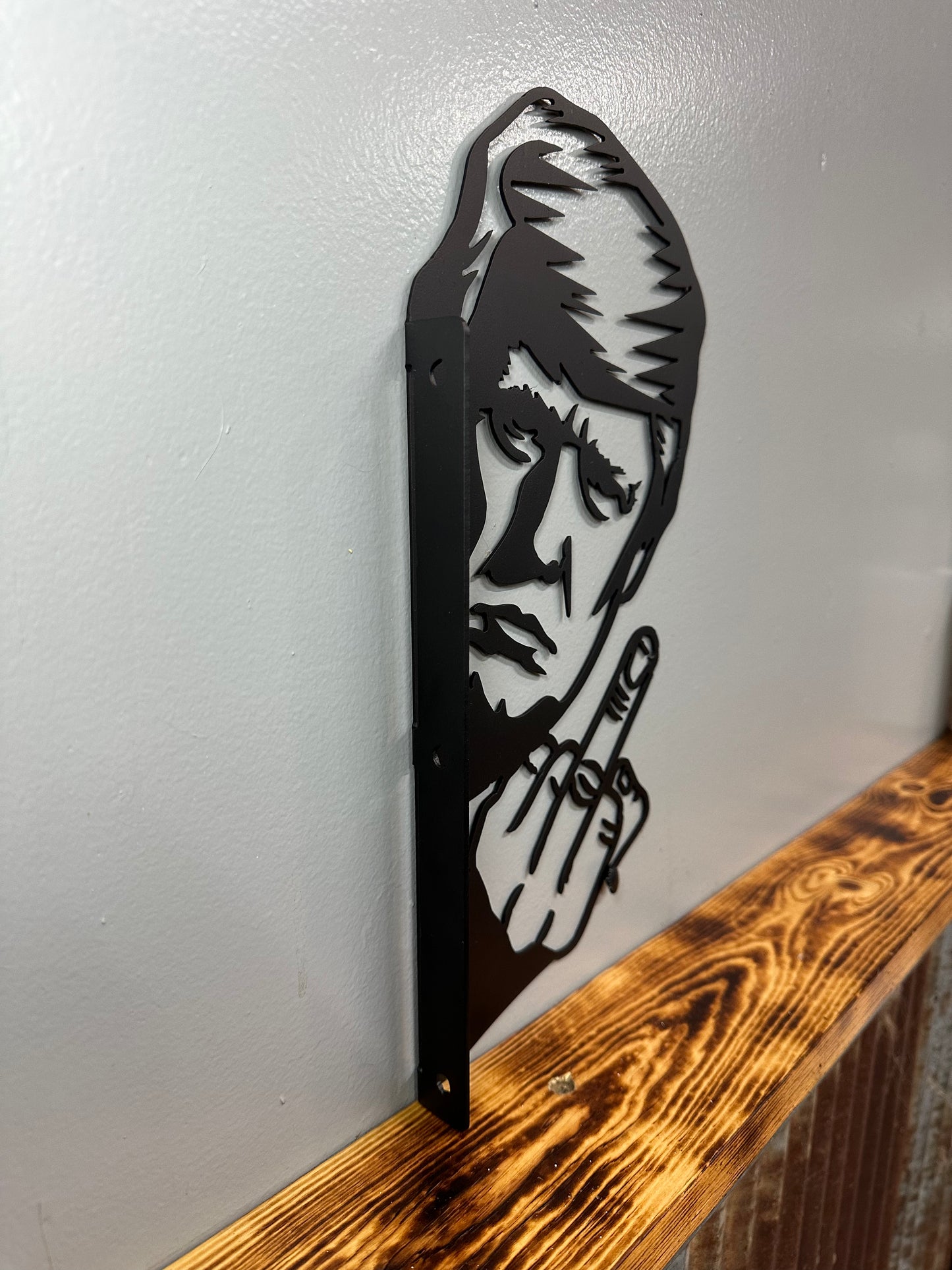 Trump Middle Finger Post Metal Sign