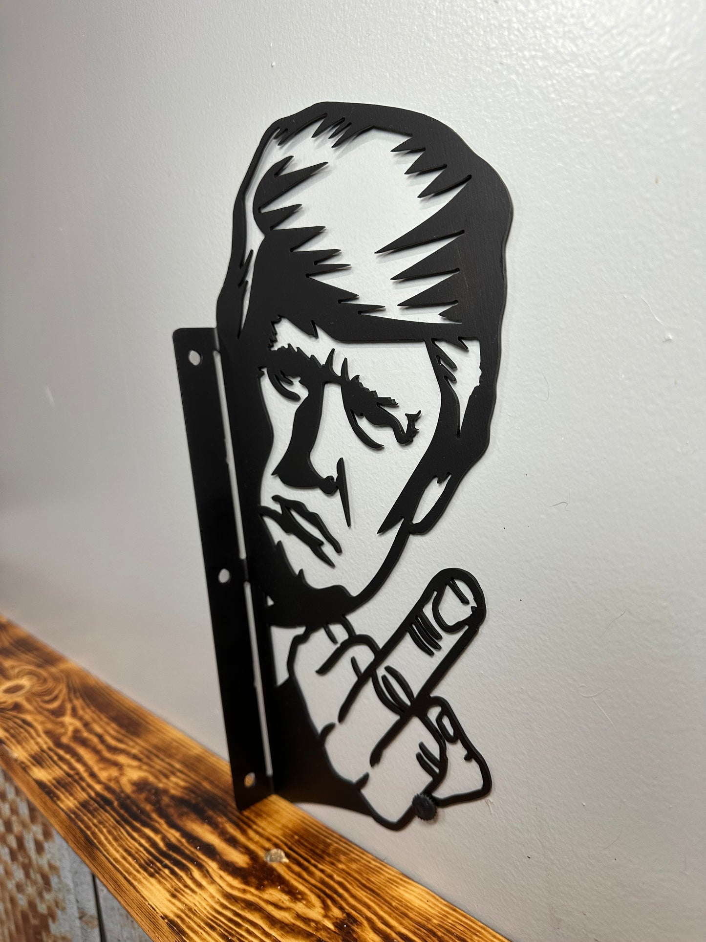 Trump Middle Finger Post Metal Sign