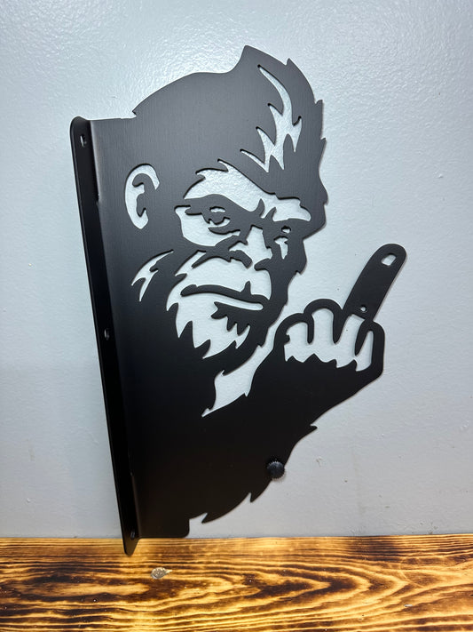 Sasquatch Big Foot Outdoor Post Metal Sign