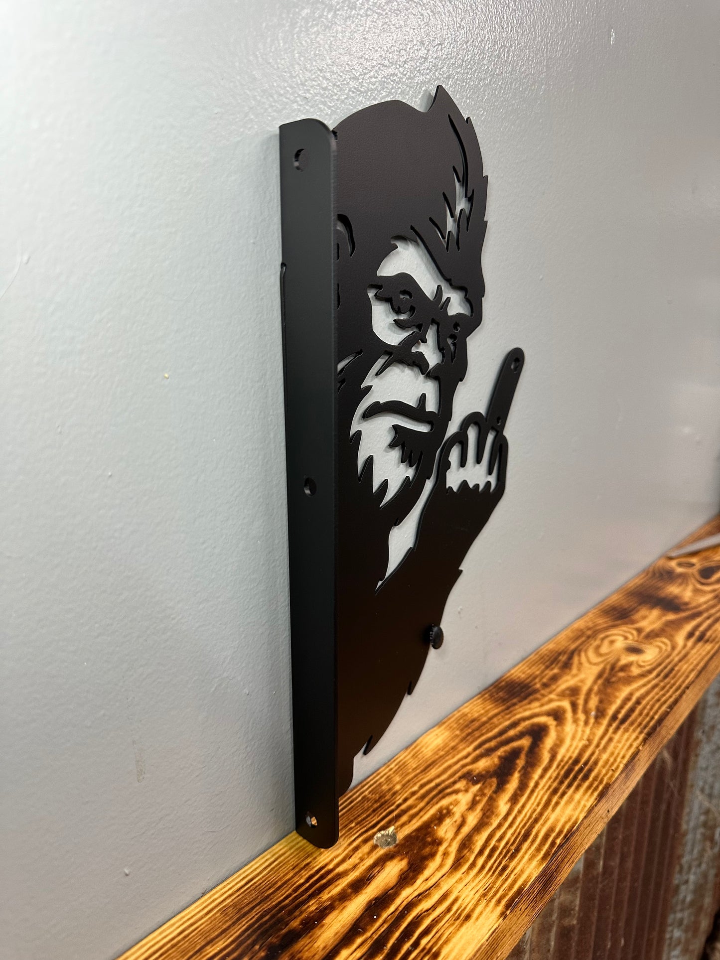 Sasquatch Big Foot Outdoor Post Metal Sign