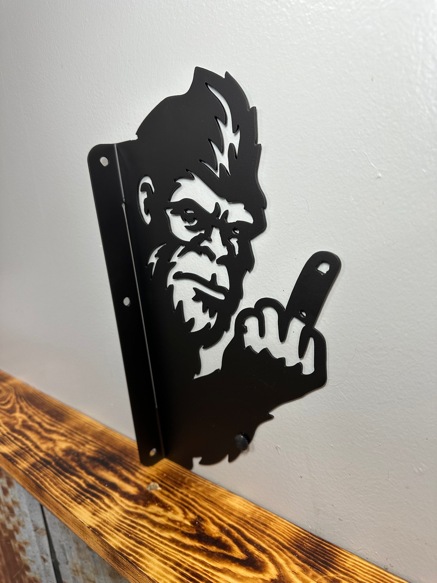 Sasquatch Big Foot Outdoor Post Metal Sign