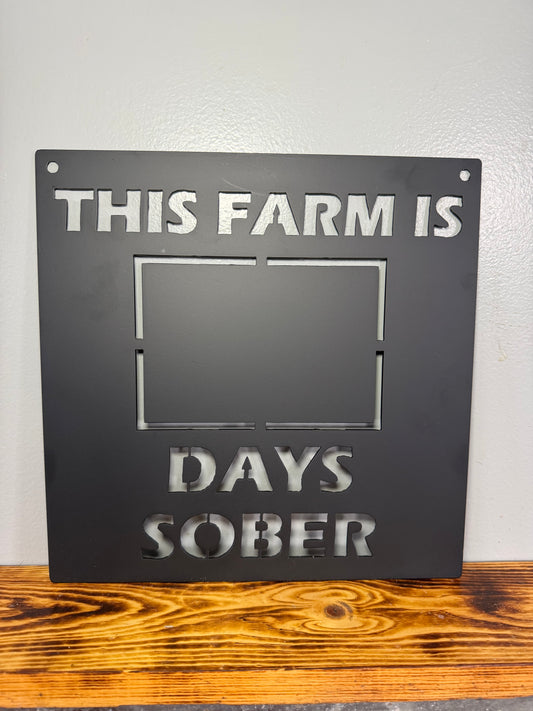 Days Since Sober Home Decor Metal Sign
