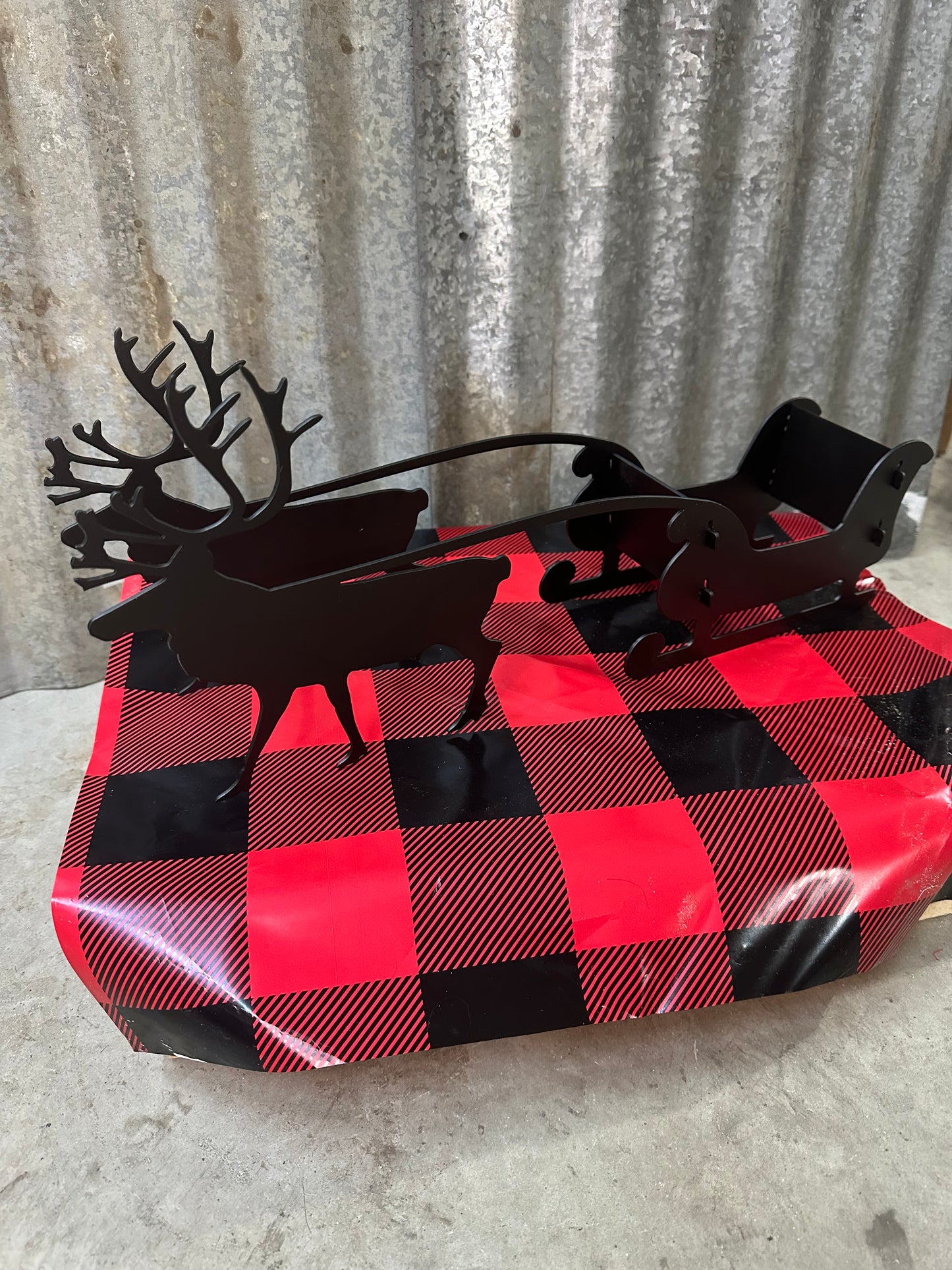 Sleigh and Reindeer 3D Metal Holiday Decoration