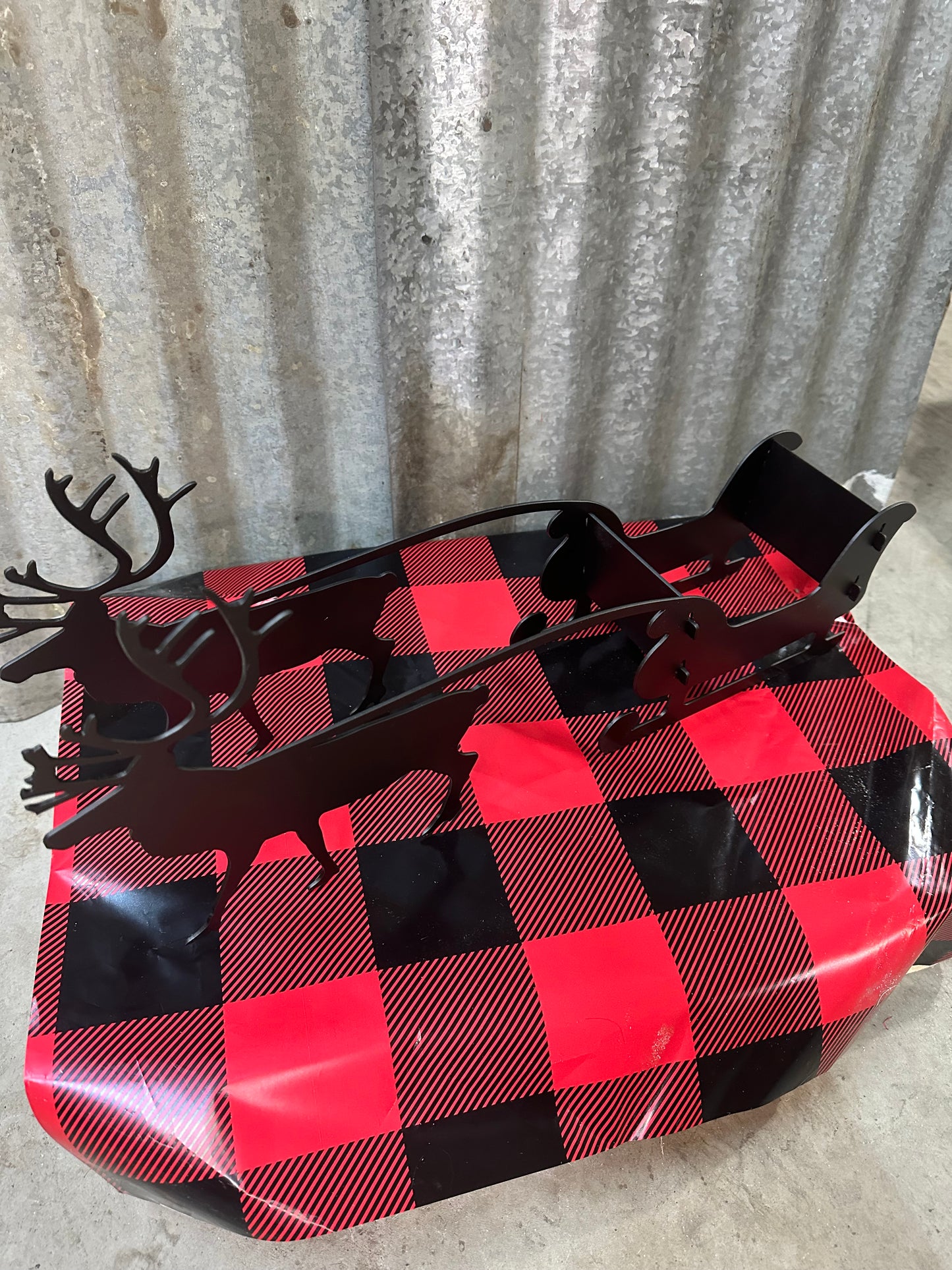 Sleigh and Reindeer 3D Metal Holiday Decoration