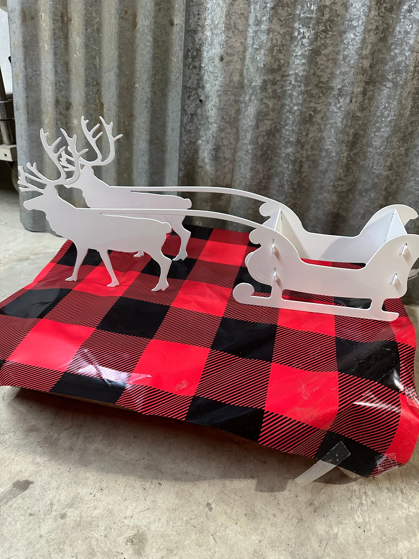 Sleigh and Reindeer 3D Metal Holiday Decoration