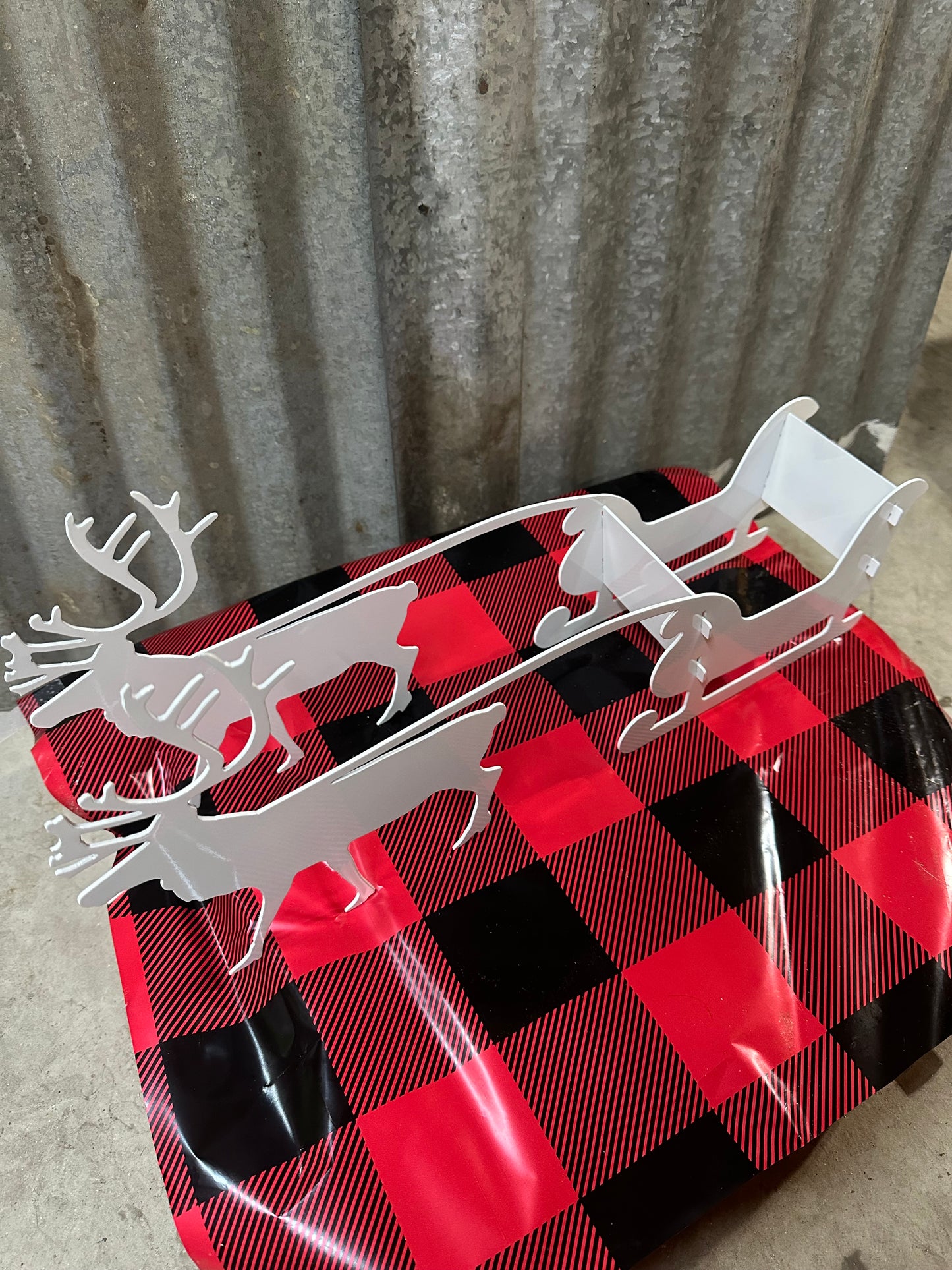 Sleigh and Reindeer 3D Metal Holiday Decoration