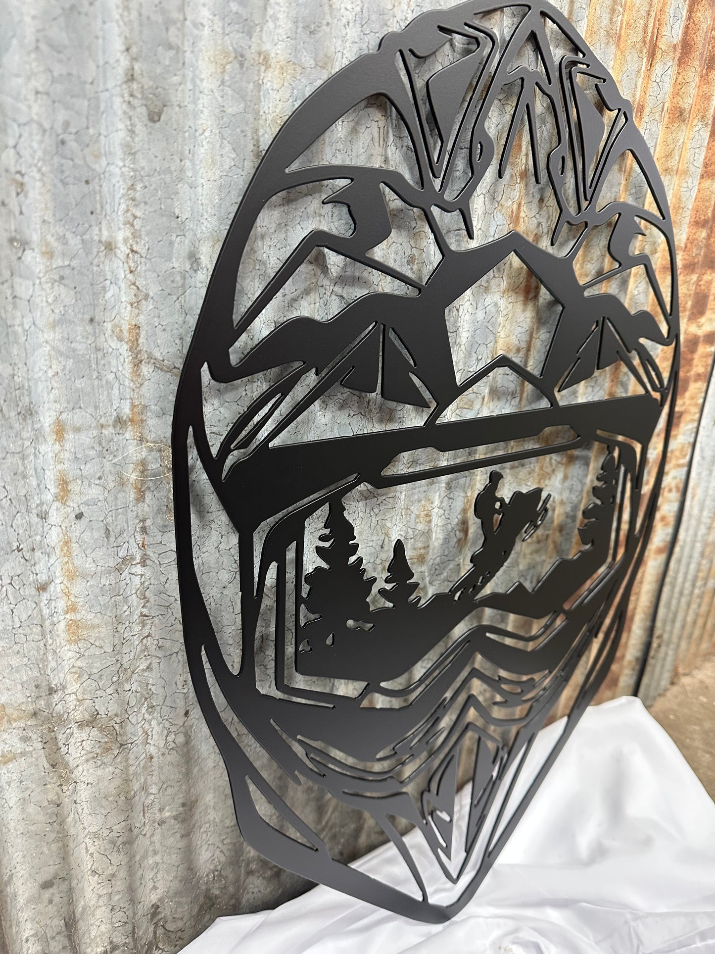 Snowmobile Helmet Metal Wall Art