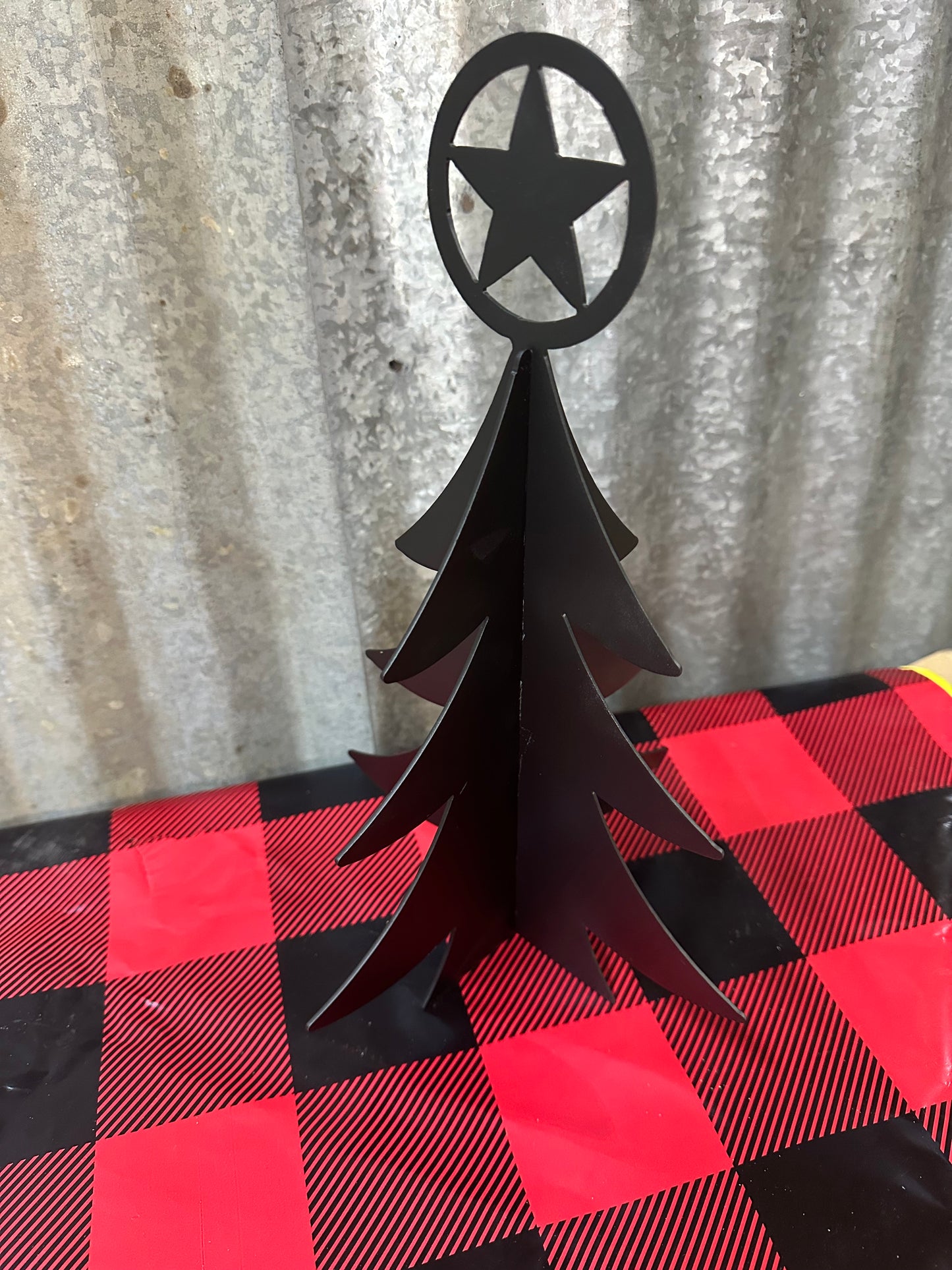 3D Metal Christmas Tree Decoration with Star