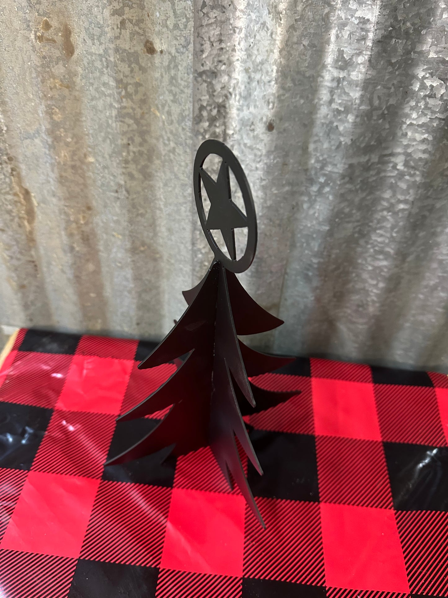 3D Metal Christmas Tree Decoration with Star