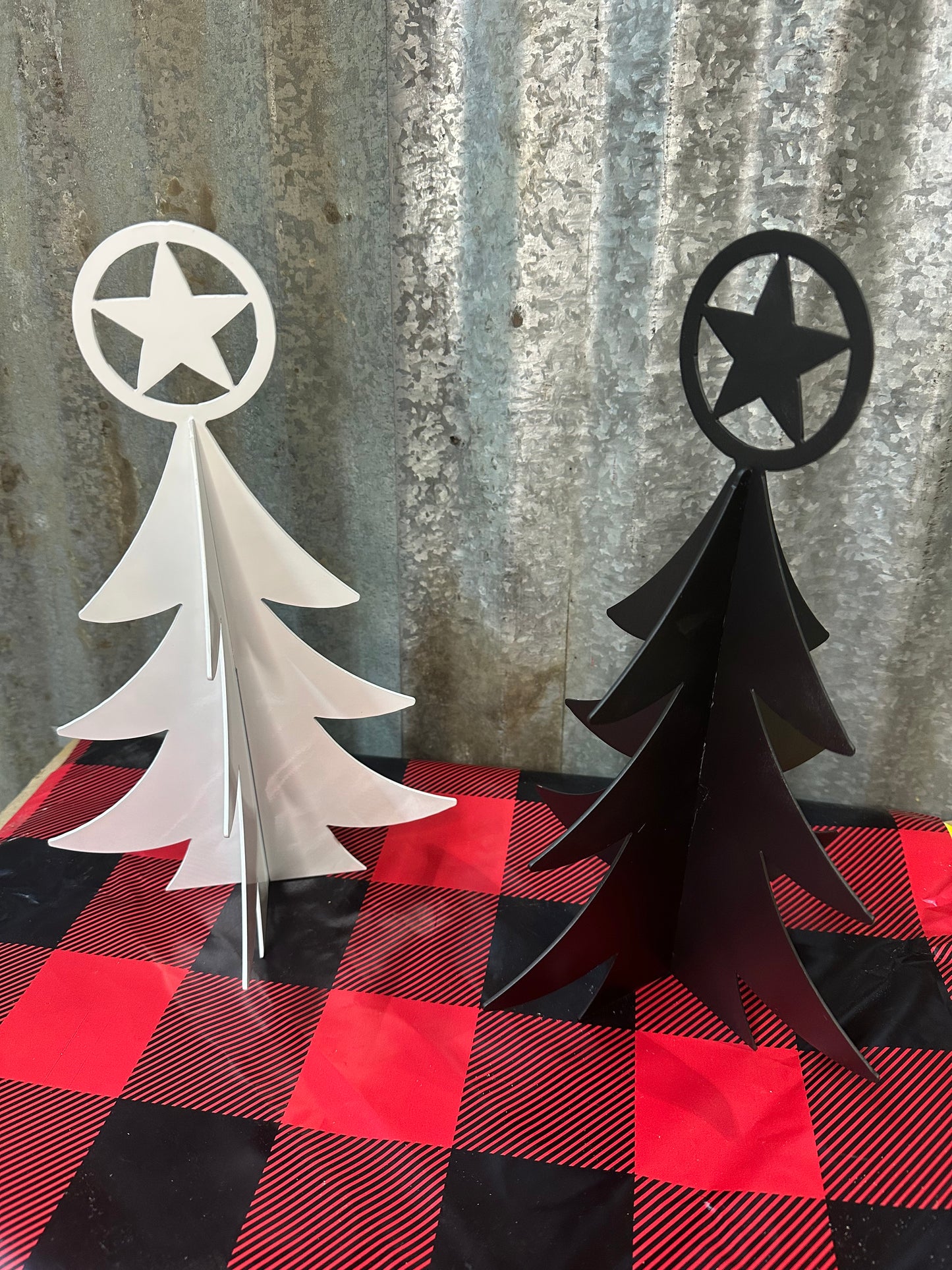 3D Metal Christmas Tree Decoration with Star