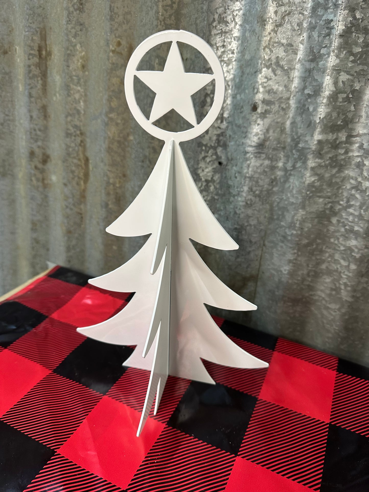 3D Metal Christmas Tree Decoration with Star