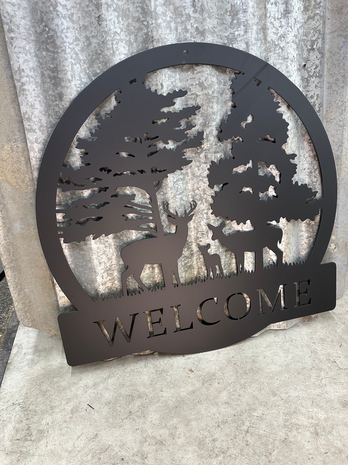Metal Deer Welcome Sign
