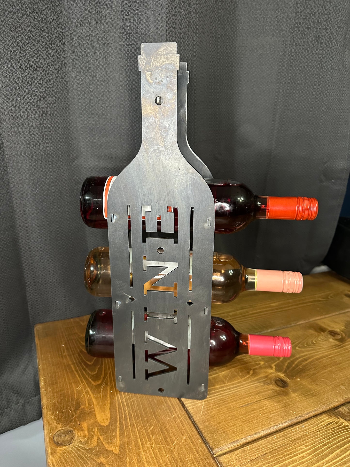 3 Bottle Metal Wine Bottle Holder