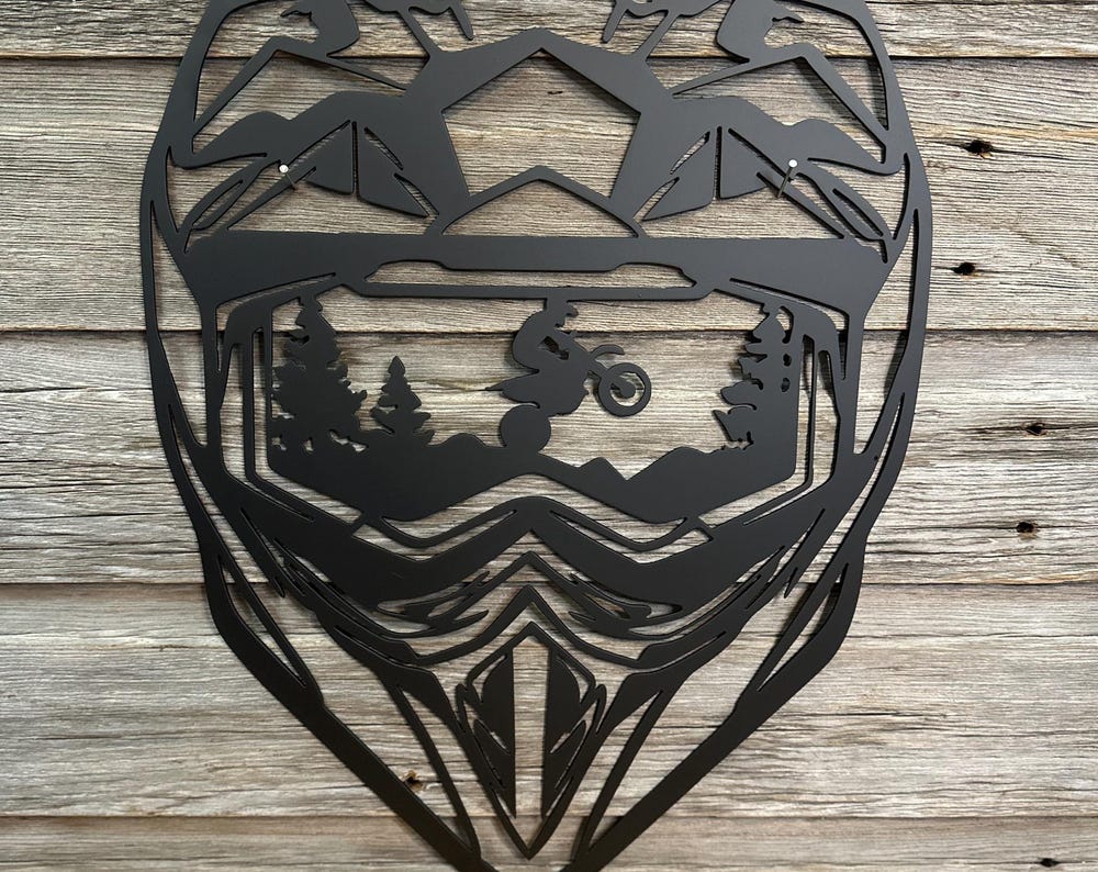 Dirt Bike Helmet Metal Wall Art