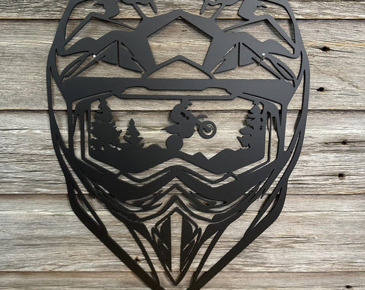 Dirt Bike Helmet Metal Wall Art