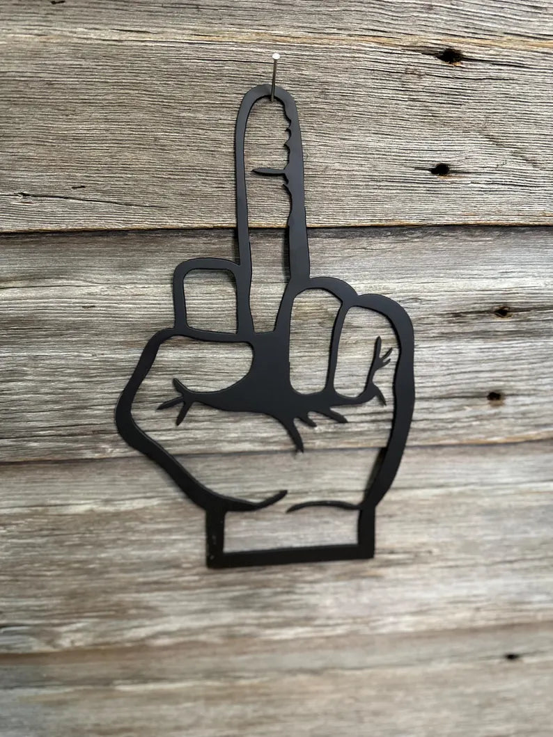 Middle Finger Metal Wall Art