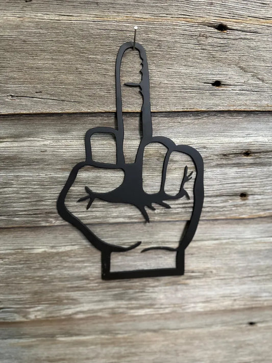 Middle Finger Metal Wall Art