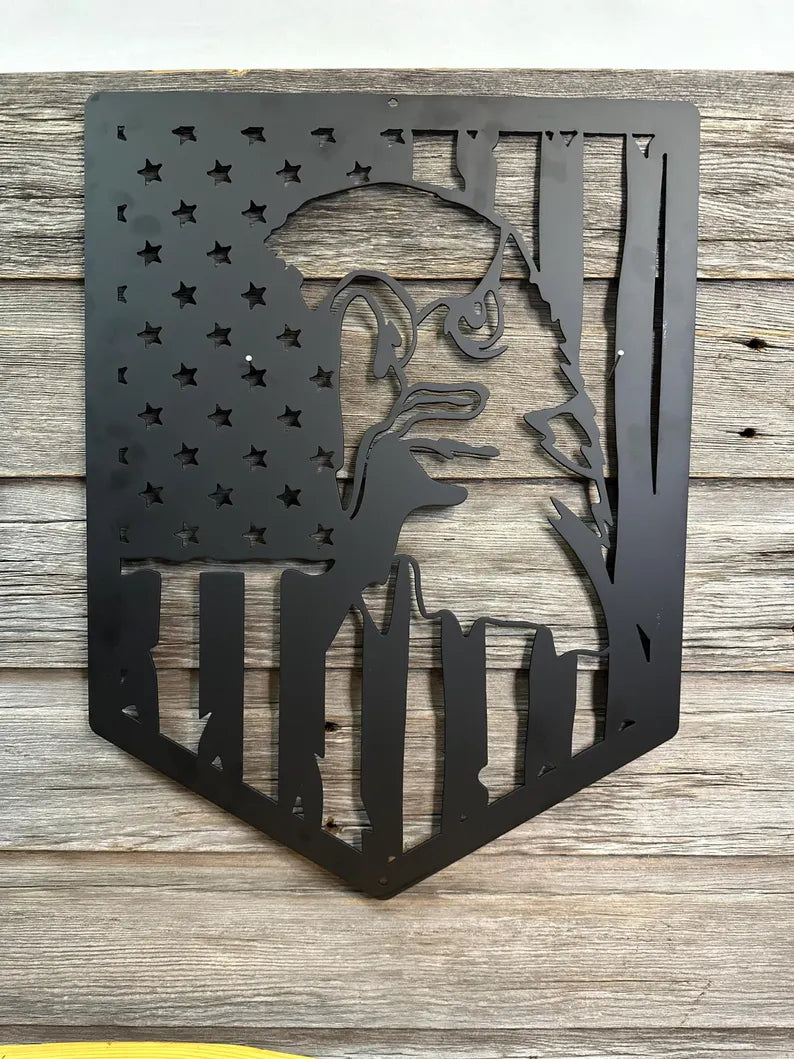 American Flag with Eagle Metal Wall Art