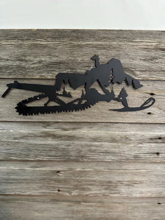 Snowmobile Metal Wall Art