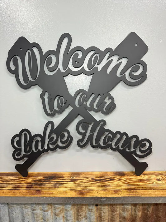 Welcome to our Lake House Metal Wall Art
